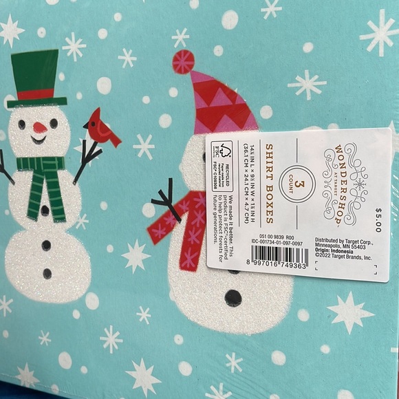 R6. 2 SETS - 3 Count Shirt Boxes - Winter / Christmas - 14.25” x 9.5” x 1.9” NEW - Picture 6 of 8